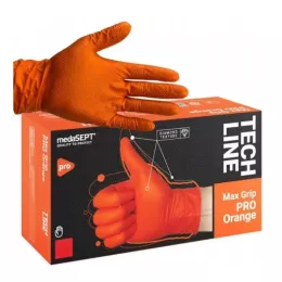 RUKAVICE NITRILOVE MEDASEPT TECHLINE MAX GRIP PRO ORANGE XL 90KS